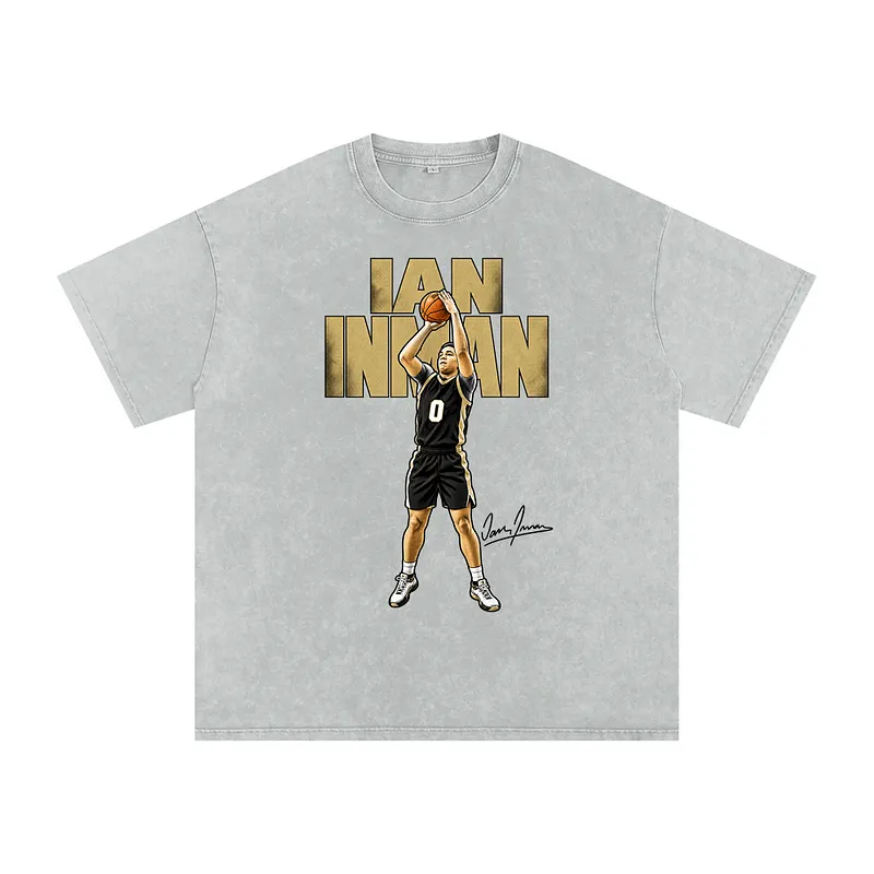 Ian Inman Halftone Boxy Washed T-shirt — Light Gray