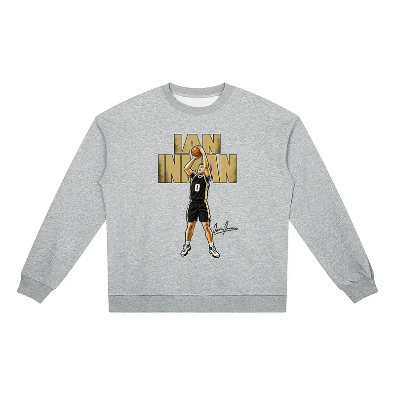 Ian Inman Halftone Heavyweight Crewneck — Flower Gray