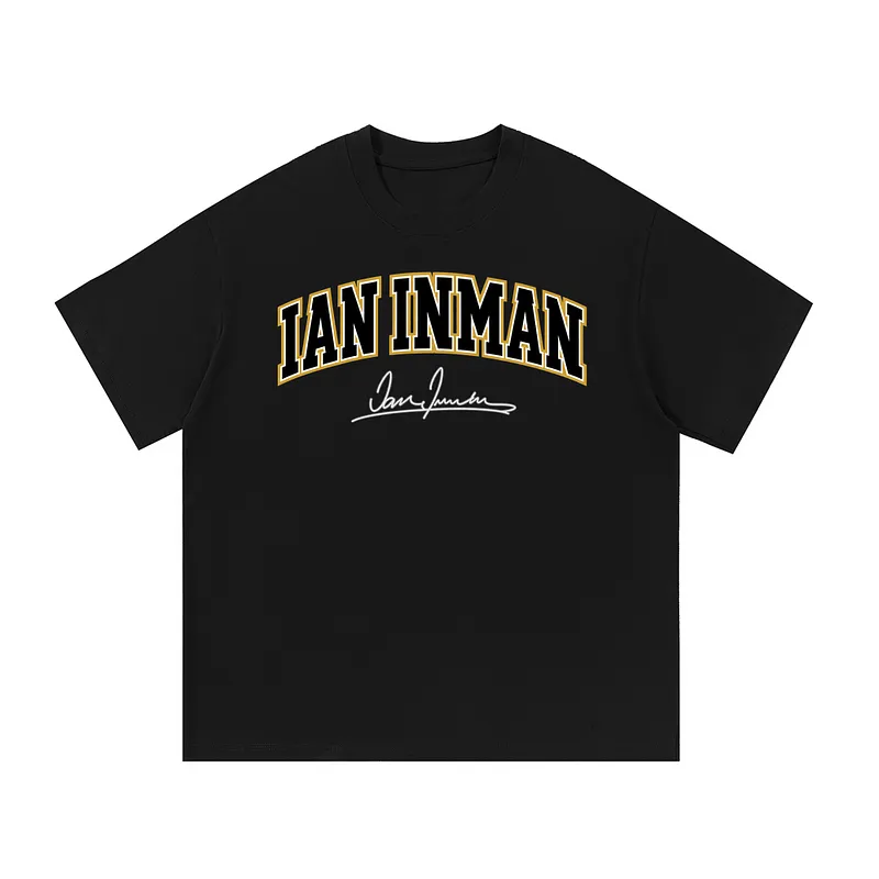 Ian Inman Varsity Wordmark Oversized T-shirt — Black